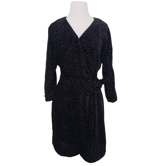 & Other Stories Paris Atelier Velvet Wrap Dress Textured Zebra Womens Size 0 - Picture 2 of 10